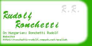 rudolf ronchetti business card